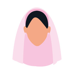 avatar woman with veil icon, flat design