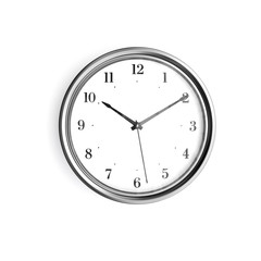 clock time on white wall - 3d illustration
