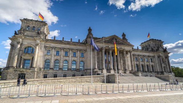 German Bundestag, the national parliament of the Federal Republic of Germany. time lapse hyperlpase video in 4k.
