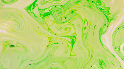 Transparent creativity. Trendy wallpaper. Abstract neon green fluid art on concrete background. Digital art. Abstract green and pink gradient background. Design backdrop