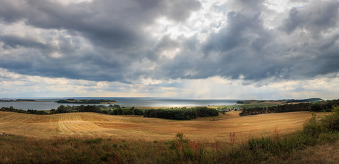Obraz premium Panorama Aussicht von den Zickersche Berge nach Groß Zicker auf der Insel Rügen