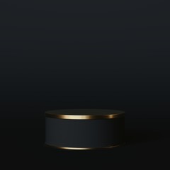 3D render poduim luxury abstract black background	