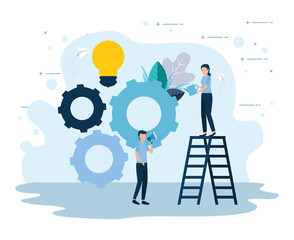 Businesspeople design, Teamwork support collaborative cooperation work unity and idea theme Vector illustration