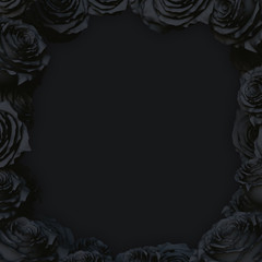 Rose frame Funeral anniversary background 3D render 