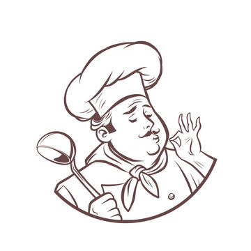 recommend clip art: graphic silhouette cook ok gesture, gourmet food taste