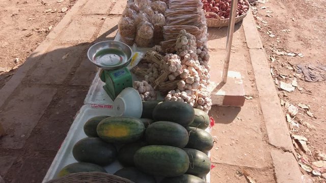 Handheld Shot of Street Fruits
