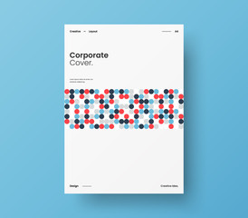 Amazing business presentation vector A4 vertical orientation front page mock up. Modern corporate report cover abstract geometric illustration design layout. Company identity brochure template.