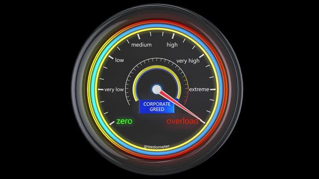 4K Corporate Greed Meter 3D Animation