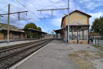 Fototapeta na wymiar L'Estaque station was registered as a historic monument by decree of November 22, 2012