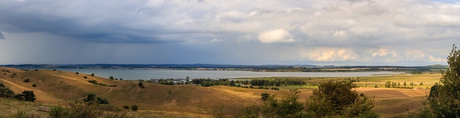 Panorama Aussicht von den Zickersche Berge nach Gager auf der Insel Rügen
