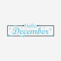 Hello December vector lettering illustration