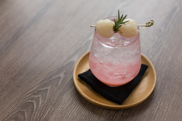 Lychee Soda on Cafe Table