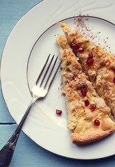 tasty cake on a white plate