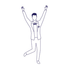happy elegant man icon, flat design