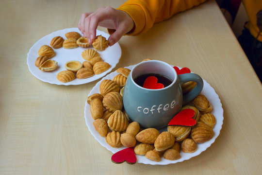 homemade cookies made with love, a large mug of coffee