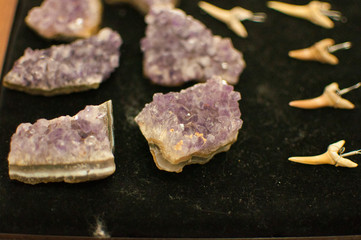 macro photo of lilac amethyst crystals