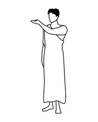 man pilgrim hajj standing on white background