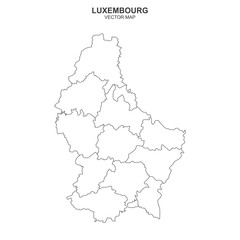 political map of Luxembourg isolated on white background
