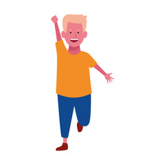 happy boy standing icon, flat design