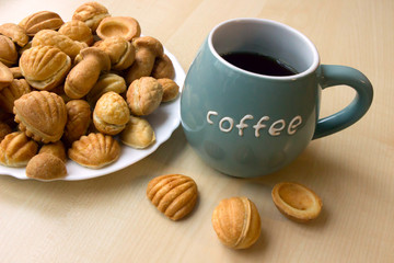 homemade cookies made with love, a large mug of coffee
