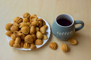 homemade cookies made with love, a large mug of coffee