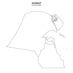 political map of Kuwait isolated on white background