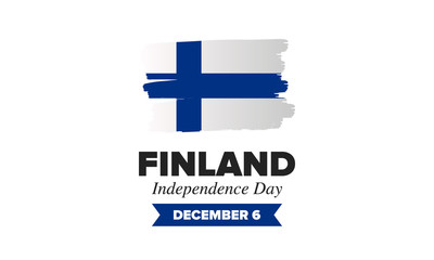 Independence Day in Finland. National happy holiday, celebrated annual in December 6. Finland flag. Patriotic elements. Poster, card, banner and background. Vector illustration