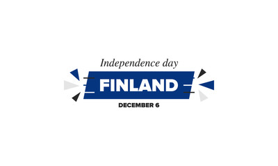Independence Day in Finland. National happy holiday, celebrated annual in December 6. Finland flag. Patriotic elements. Poster, card, banner and background. Vector illustration