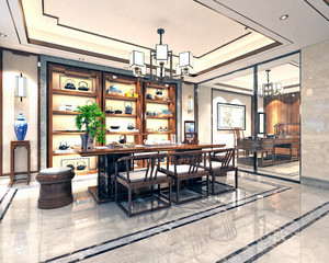 3d render. Modern dining room interior.
