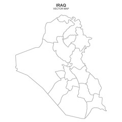 political map of Iraq on white background