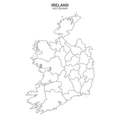political map of Ireland isolated on white background