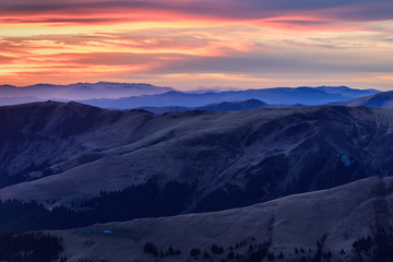 sunset in Fagaras Mountains, Romania