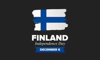 Independence Day in Finland. National happy holiday, celebrated annual in December 6. Finland flag. Patriotic elements. Poster, card, banner and background. Vector illustration
