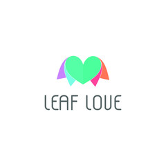 LEAF LOVE TEMPLATE LOGO DESIGN VECTOR 