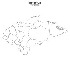 political map of Honduras on white background