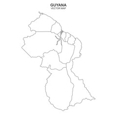 political map of Guyana on white background