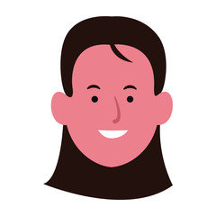 happy woman smiling icon, flat design