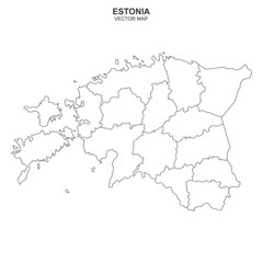 vector map of Estonia on white background