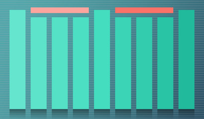Set of main colors of the year 2020 Biscay green. Swatch striped trend colors for fashion industry cheerful soft inspirational for seasonal backgrounds projects. Vector illustration EPS 10