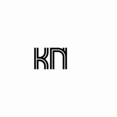 Initial outline letter KN style template	