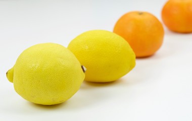Lemons and tangerines in macro view