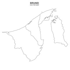 political map of Brunei on white background