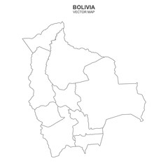 Fototapeta premium political map of Bolivia on white background