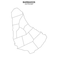 vector map of barbados on white background - obrazy, fototapety, plakaty