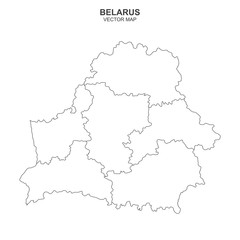Fototapeta na wymiar vector map of Belarus on white background