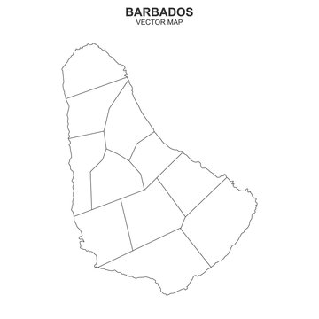 vector map of barbados on white background