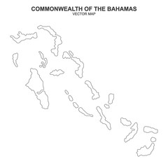 vector map of bahamas on white background