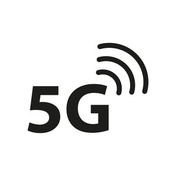 Vector technology icon network sign 5G. Illustration mobile internet. High Speed Internet. Vector technology 5g icon network sign isolated on a white background
