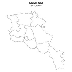 Fototapeta na wymiar vector map of Armenia on white background