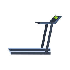 gym treadmill machine icon, flat design